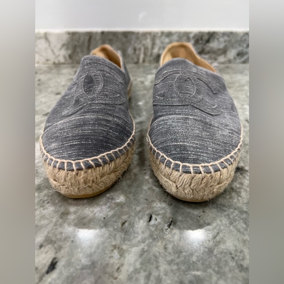 CHANEL Espadrilles Espadrille flats BRAND NEW Size 41 Size 10 Blue Grey Suede - Picture 8 of 11